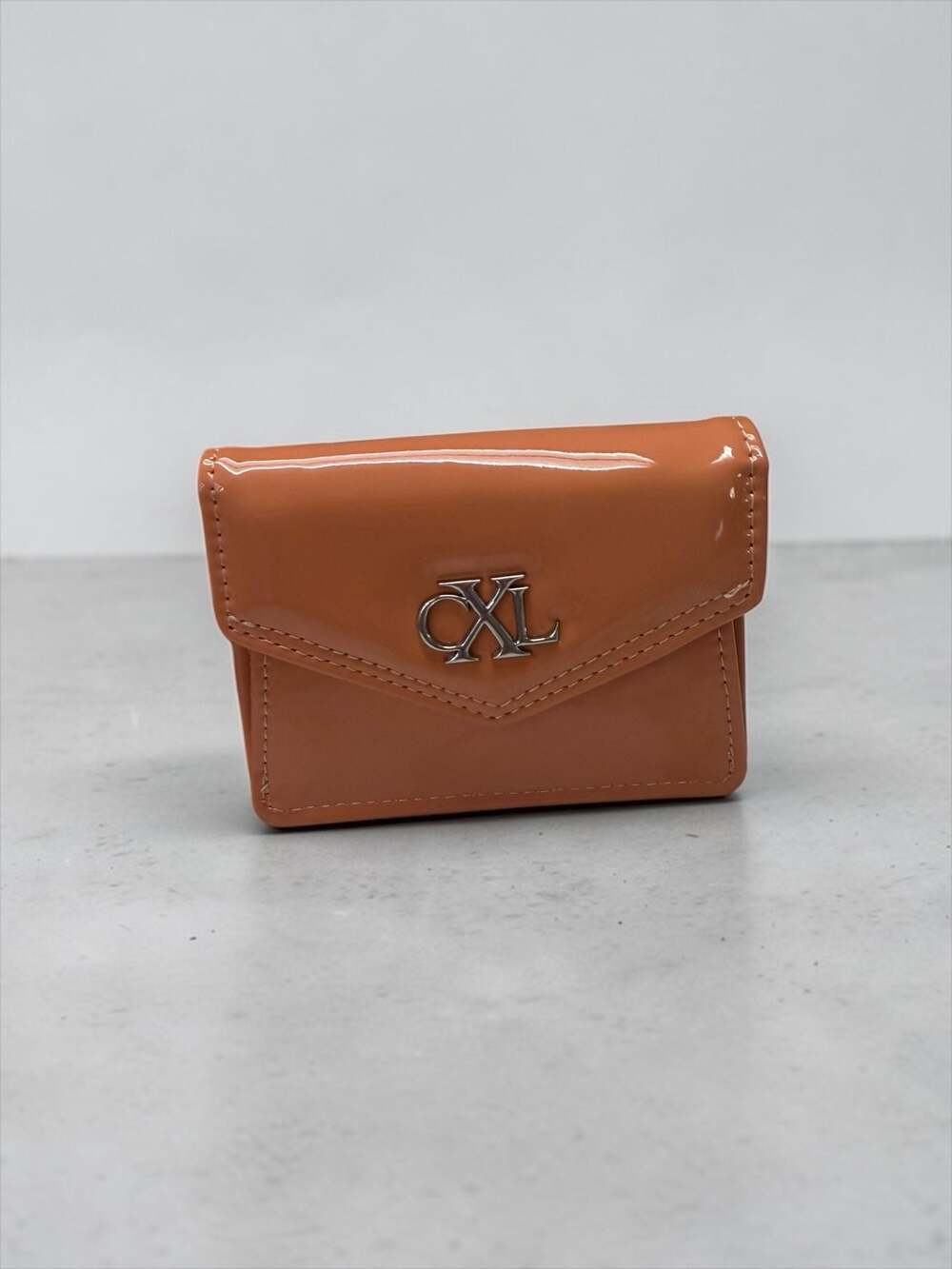 CXL by Christian Lacroix Tango Orange‎ Textured Patent Leather Wallet